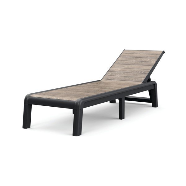 Barna műanyag állítható-összecsukható kerti napozóágy Deco Porto – Keter