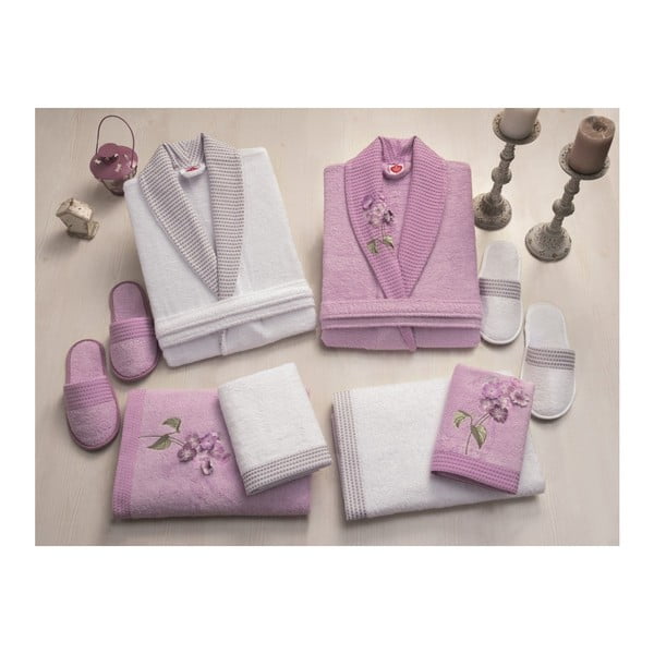 Family Bath női és férfi fürdőszobai textília szett, lila színben