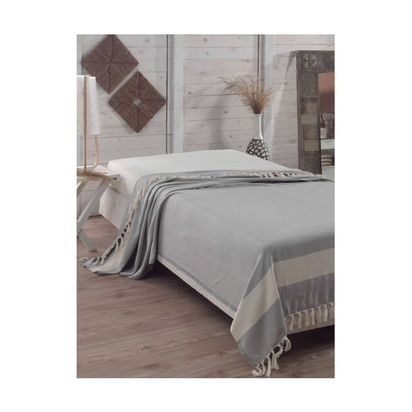 Baliksirti Grey pamut ágytakaró, 200 x 240 cm