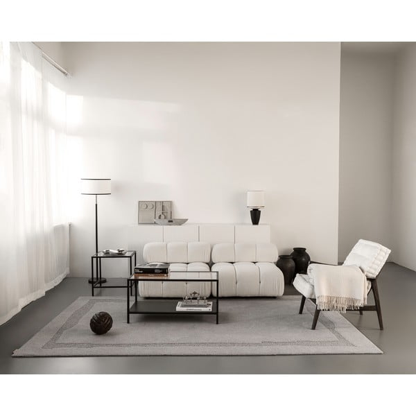 Szürke gyapjú szőnyeg 200x300 cm Morphic Rocca – Agnella-image-4