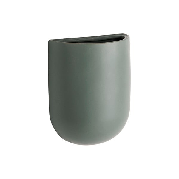 Oval matt zöld fali kerámia virágcserép - PT LIVING-image-1