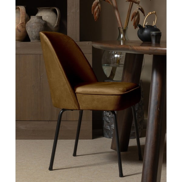 Mustársárga bársony étkezőszék szett 2 db-os Vogue – WOOOD-image-1