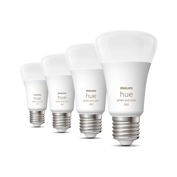 LED okos izzó szett 4 db-os E27, 9 W White and color ambiance – Philips Hue