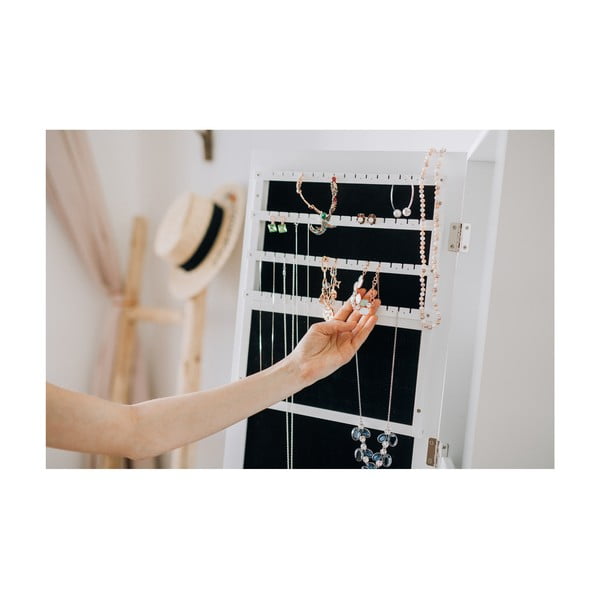 Bien fehér ékszertartó szekrény tükörrel és LED világítással - Bonami Essentials-image-4