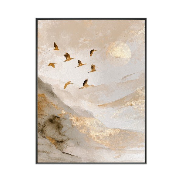 Nyomtatott keretezett kép 60x80 cm Golden Peaks II – Styler