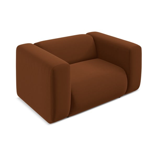 Narancssárga-barna bársony fotel Ekahi – Makamii-image-3