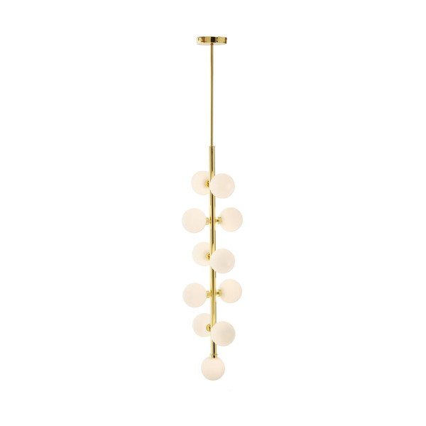Fehér-aranyszínű fém függőlámpa üveg búrával ø 27 cm Trieste – Premier Housewares-image-4