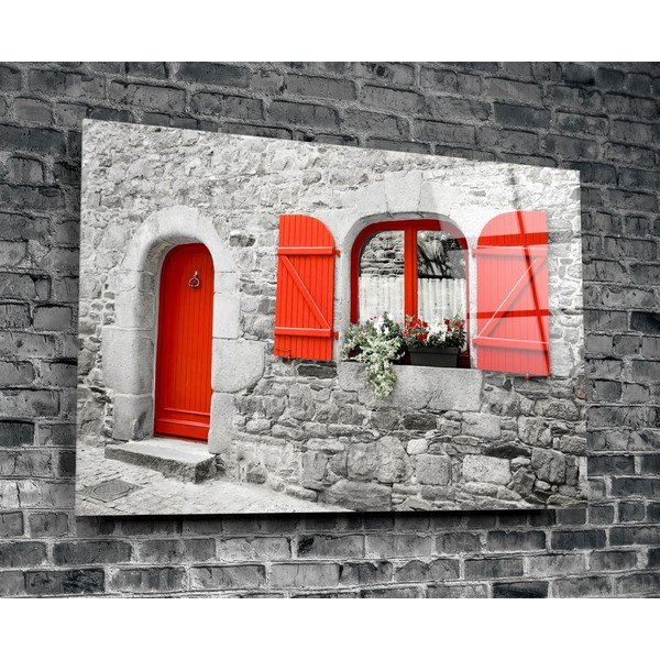 Red Door and Window üvegezett kép - Insigne-image-3