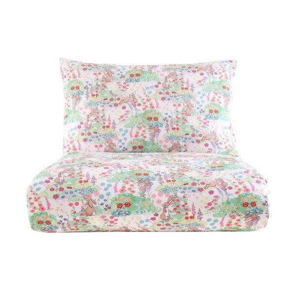 Egyszemélyes pamut gyerek ágyneműhuzat 135x200 cm Meadow Bunnies – Belle & Boo