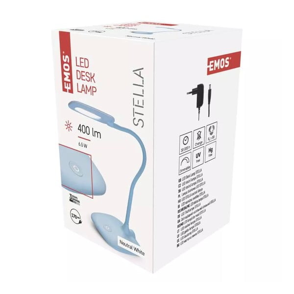 Világoskék LED szabályozható asztali lámpa (magasság 55 cm) Stella – EMOS-image-1