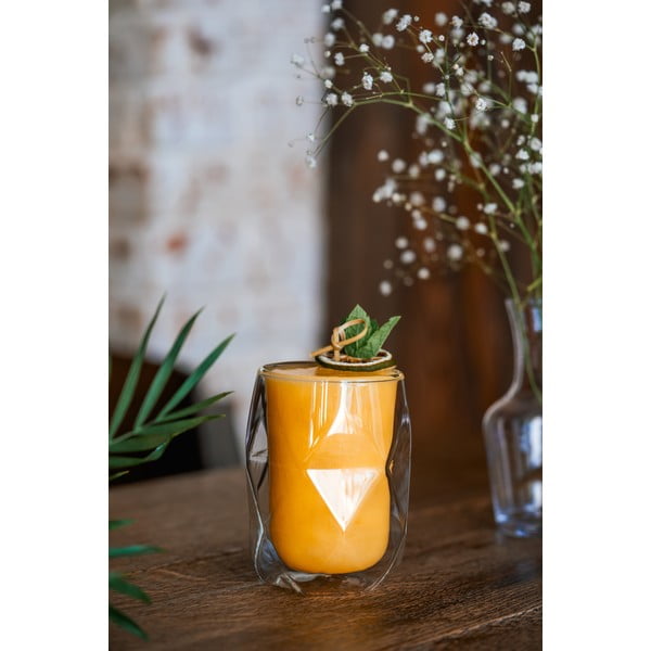 Geo 2 db-os duplafalú lattés pohár készlet, 250 ml - Vialli Design-image-4