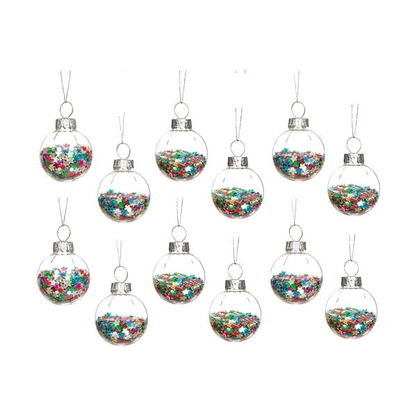 Üveg karácsonyfadísz készlet 12 db-os ø 3 cm Disco Stars Mini – Sass & Belle
