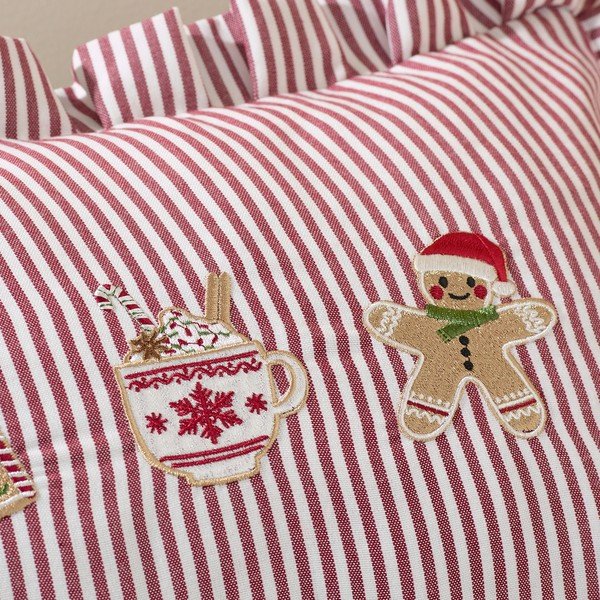 Díszpárna karácsonyi mintával 30x50 cm Christmas Gingerbread Stripe – Catherine Lansfield-image-3