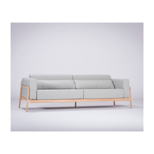 Fawn Plus kékesszürke kanapé tölgyfából, 240 cm - Gazzda-image-4