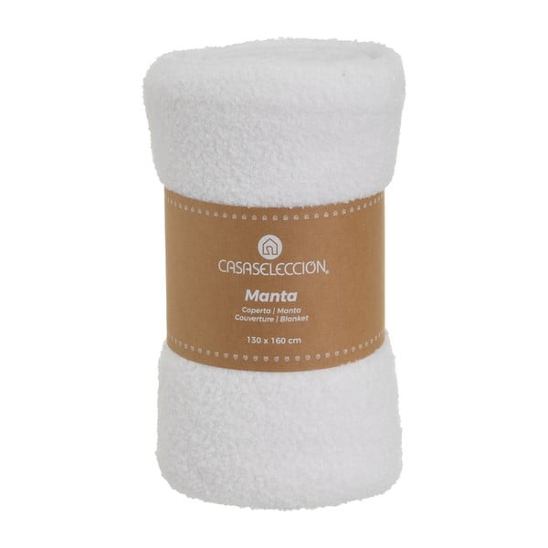 Fehér sherpa takaró 130x160 cm Sherpa Bouclé – Casa Selección-image-4