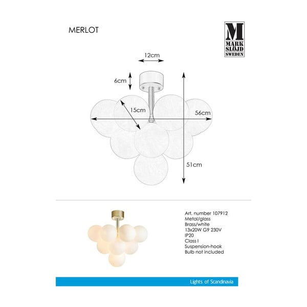 Merlot Plafond 13L Brass mennyezeti lámpa - Markslöjd-image-2
