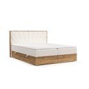 Krémszínű-natúr színű ágyneműtartós boxspring ágy 160x200 cm Asahi – Maison de Rêve