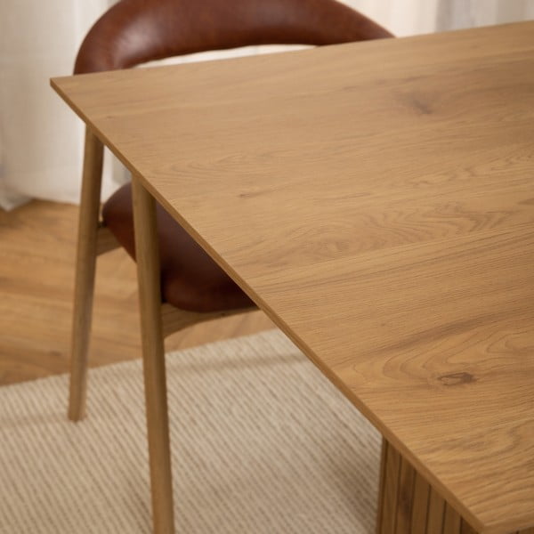Étkezőasztal tölgyfa dekoros asztallappal 100x210 cm Colima – Actona-image-2