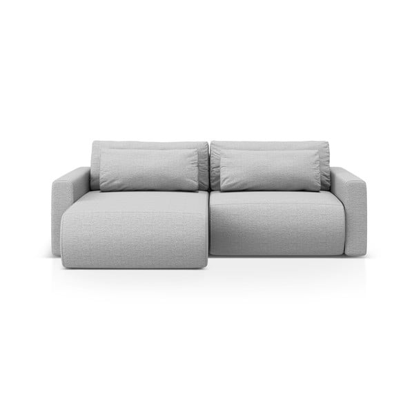 Világosszürke kinyitható tárolóhelyes sarokkanapé Belfast – Cosmopolitan Design