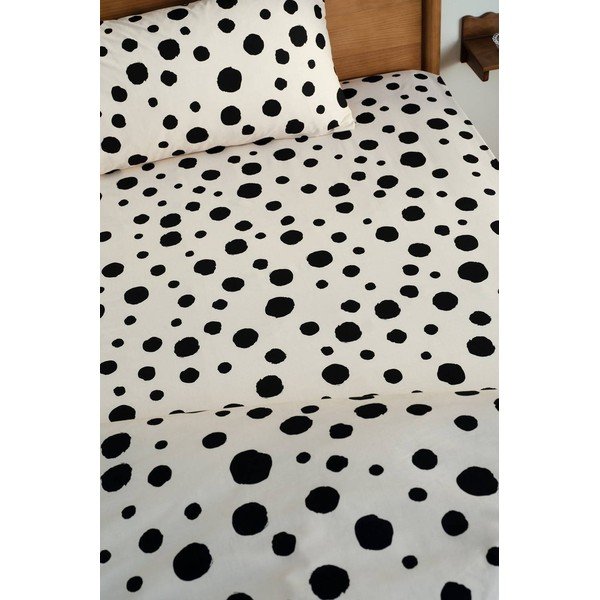Fekete-bézs gumis pamut lepedő 160x200 cm Rigmor – Jotex-image-1