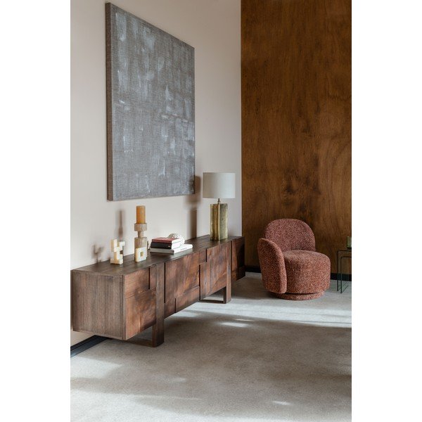 Sötét natúr színű tömörfa TV-állvány 188x60x45 cm Bruneau – Dutchbone-image-1