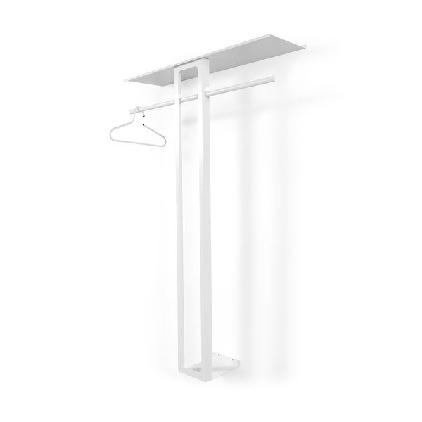 Fehér acél fali fogas polccal 100 cm Luno Large – Spinder Design