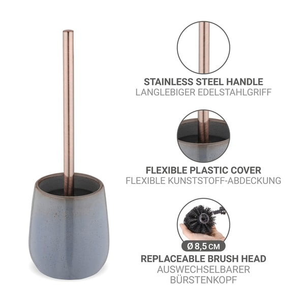 Szürke kerámia WC-kefe Sirmione – Wenko-image-2