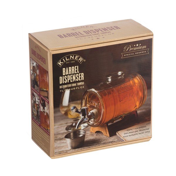 Hordó formájú, üveg italadagoló, 1 l - Kilner-image-1