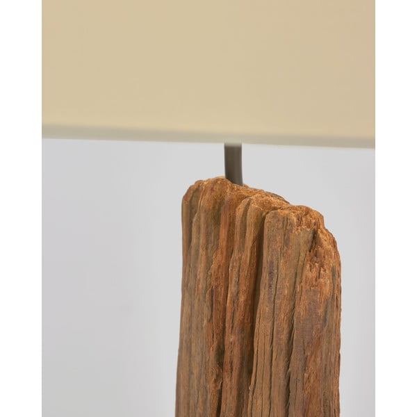 Fehér-barna állólámpa textil búrával (magasság 175 cm) Powell – Kave Home-image-4