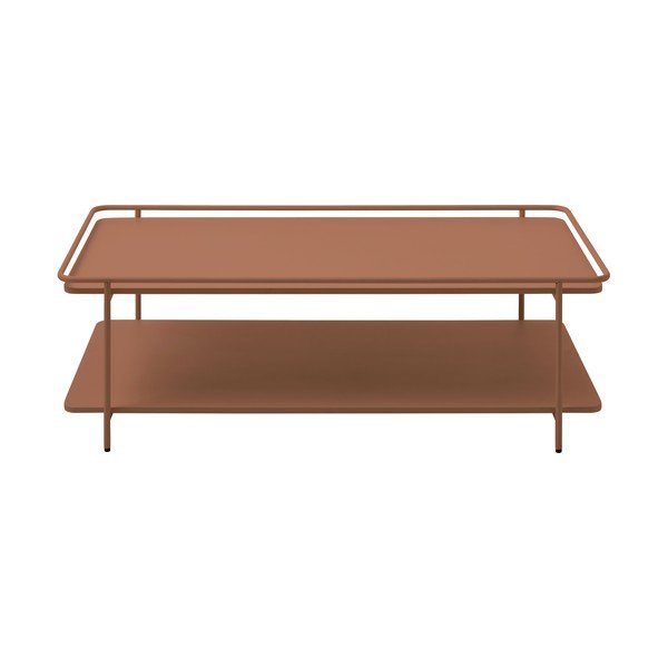 Terrakotta színű fém dohányzóasztal 55x110 cm Yuba – Unique Furniture