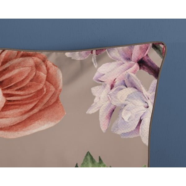 Szürke-barna kétszemélyes-hosszabbított pamut-szatén ágyneműhuzat 240x220 cm Fiori – Descanso-image-3