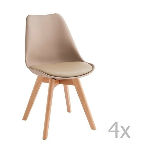 Tom bézsszínű szék szett, 4 db-os - Design Twist