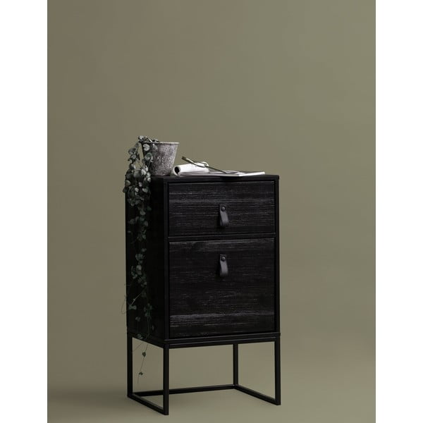 Zola fekete fiókos éjjeliszekrény ajtóval - WOOOD-image-1