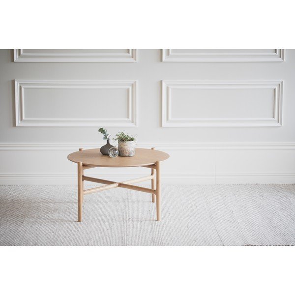 Holton tölgyfa tárolóasztal, ø 80 cm - Rowico-image-1