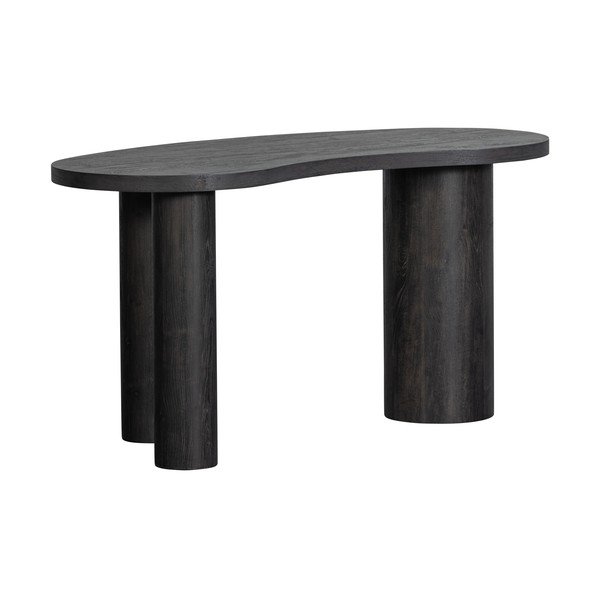 Sötétbarna konzolasztal borovi fenyő dekorral 70x150 cm Maan – WOOOD-image-3