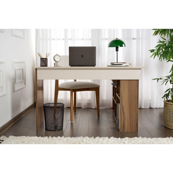 Íróasztal diófa dekorral 120x130 cm Vesper – Kalune Design-image-3