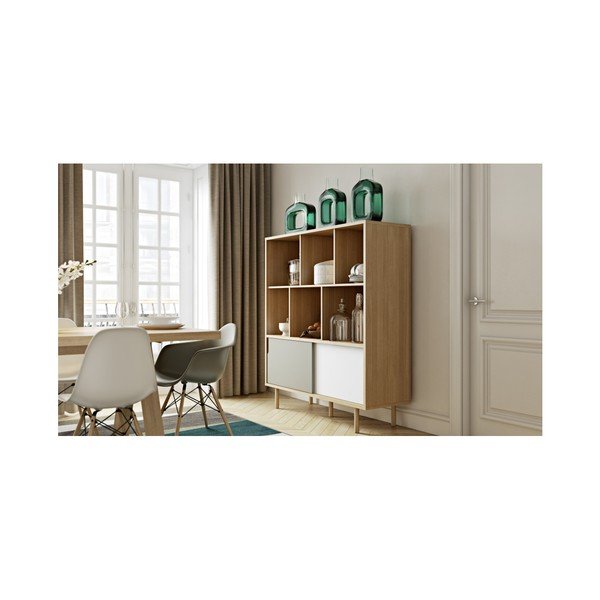 Dann Oak fehér-szürke szekrény - TemaHome-image-4