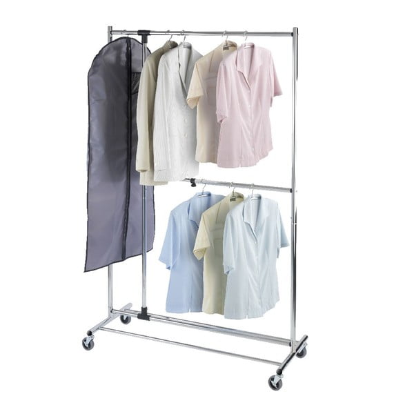 Szürke fém teleszkópos-gurulós ruhatartó állvány Profissimo – Wenko-image-1