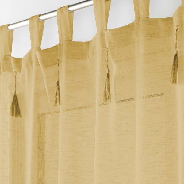 Sárga átlátszó függöny 140x240 cm Dalila – douceur d'intérieur-image-1