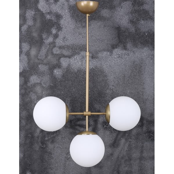 Fehér-aranyszínű függőlámpa üveg búrával ø 15 cm Seagull – Squid Lighting-image-3