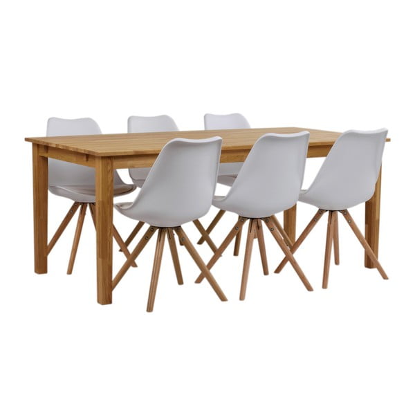 Finnus tömör tölgyfa étkezőasztal, 180 x 90 cm - Folke-image-4