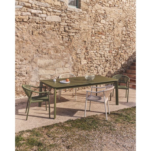 Fém kerti étkezőasztal 100x205 cm Brela – Kave Home-image-1