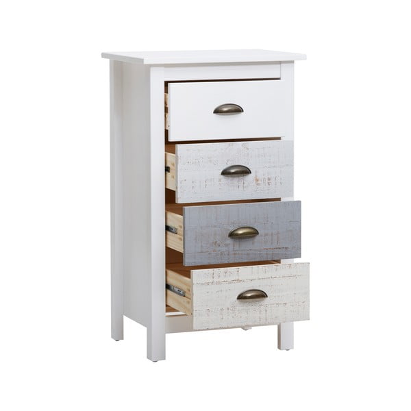 Romantica magas fehér-szürke komód 4 fiókkal, 46 x 80 cm - Marckeric-image-4