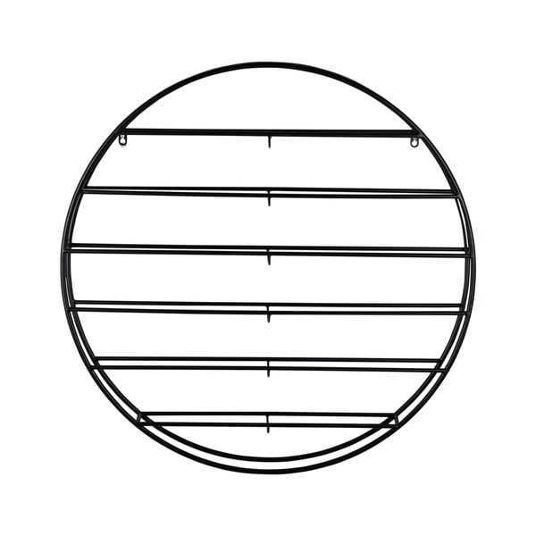 Fekete fali fém bortartó polcos állvány, palackok száma 12 80x80x9 cm Redondo – PT LIVING