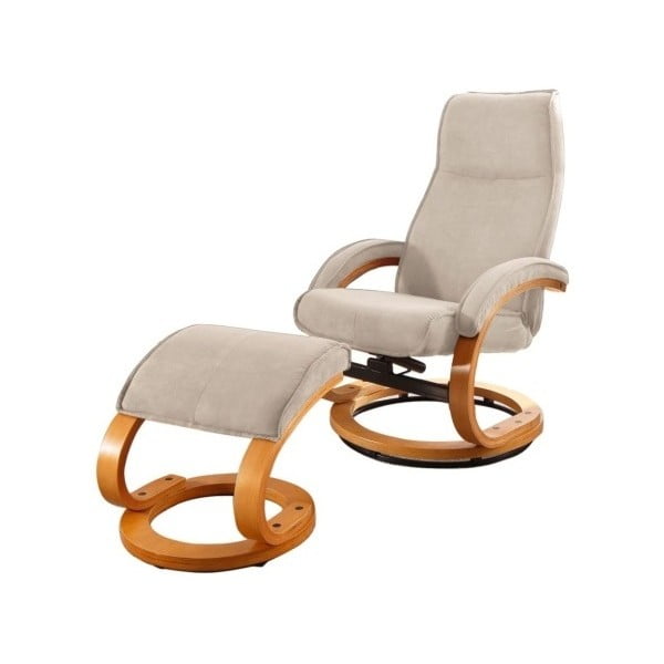 Rika bézs állítható pihenő fotel lábtartóval, textil huzat - Støraa