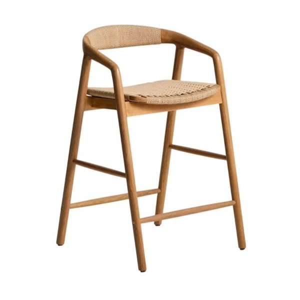 Natúr színű tölgyfa karfás bárszék (ülésmagasság 65 cm) Derile – Kave Home
