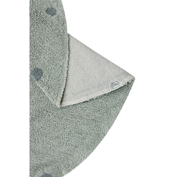 Világoszöld mosható kézi szövésű pamut gyerek szőnyeg ø140 cm Round Dot Blue Sage – Lorena Canals-image-4