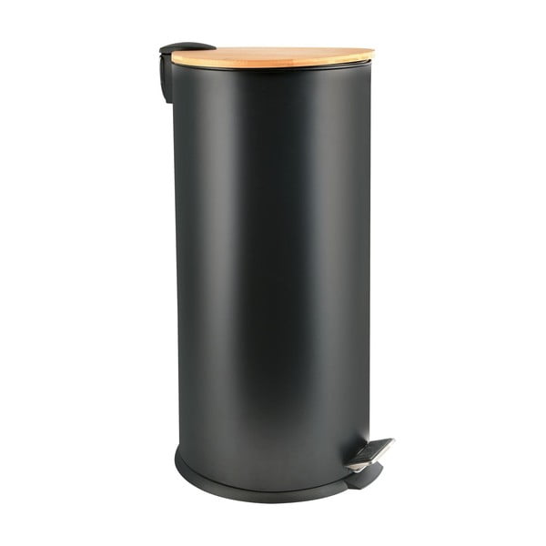 Matt fekete acél pedálos szemetes 30 l   Adonis – Spirella