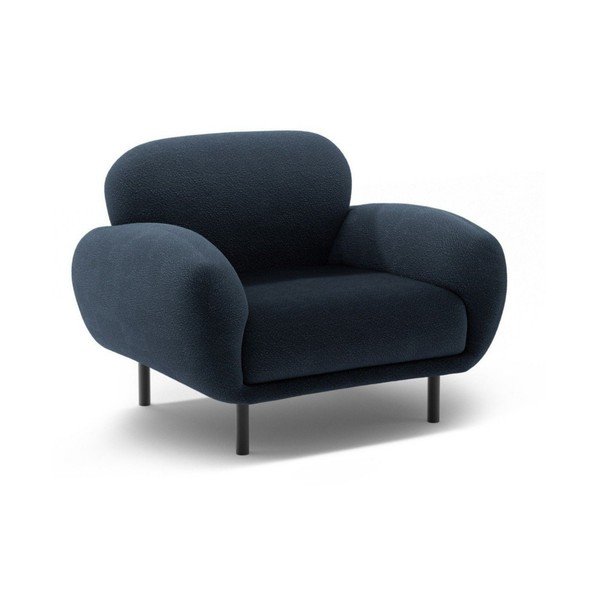 Sötétkék buklé fotel Poppy – Micadoni 