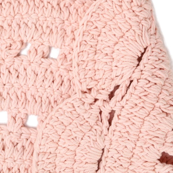 Alma rózsaszín kézzel horgolt pamut szőnyeg, ø 120 cm - Nattiot-image-4